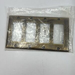 Deltana SWP4744-US5 Switch Plate, Quadruple Rocker in Antique Brass